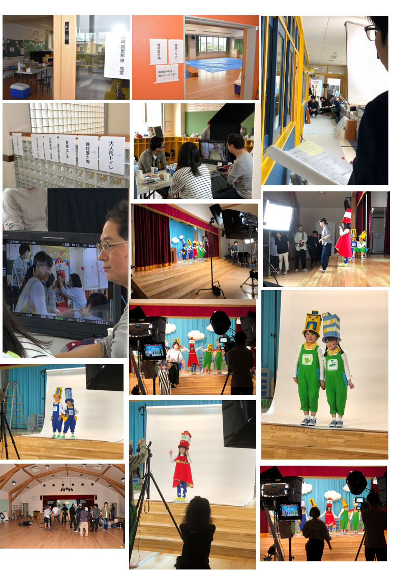 三菱電機のCM収録風景  学校法人かつみ学園 大和山王幼稚園＆木の子保育園
